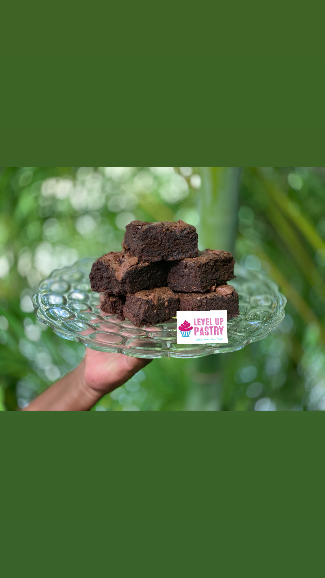 Stack of classic chocolate brownies